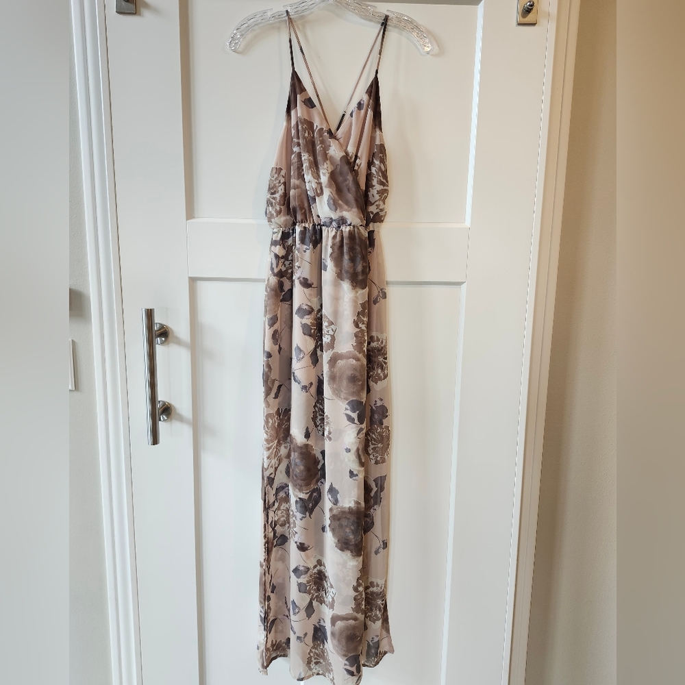 Sienna Sky Beige Floral Maxi Dress